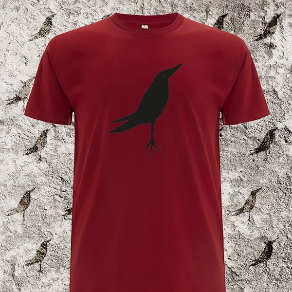 'Boydy' Silkscreen printed Dark Red Unisex T-shirt Large