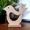 Large Dala Lovebird Ornament Handmade Wooden Birch Ply Hygge