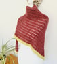 British Wool Scarf, Dahlia Shawl, Red & Yellow Crochet Neck Warmer - Image 2