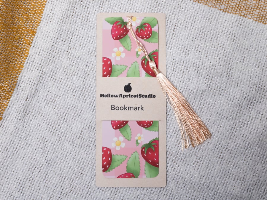 Strawberry Bookmark with Tassel