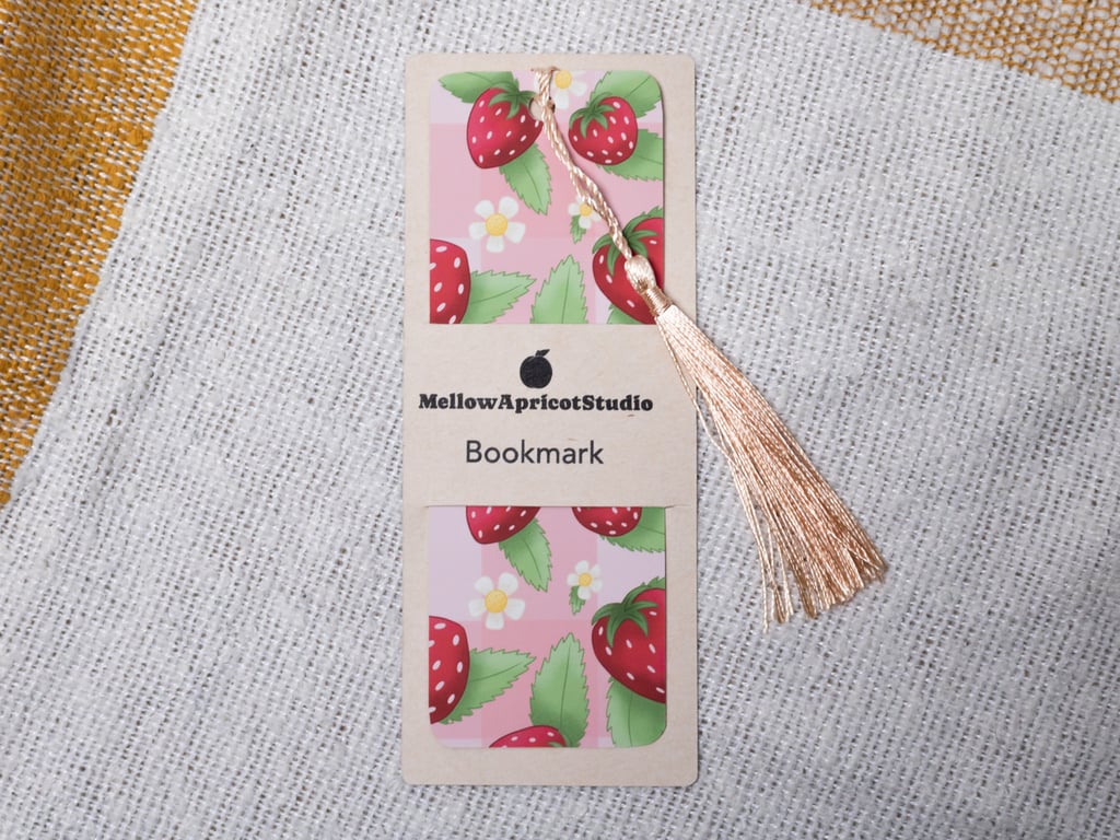 Strawberry Bookmark with Tassel