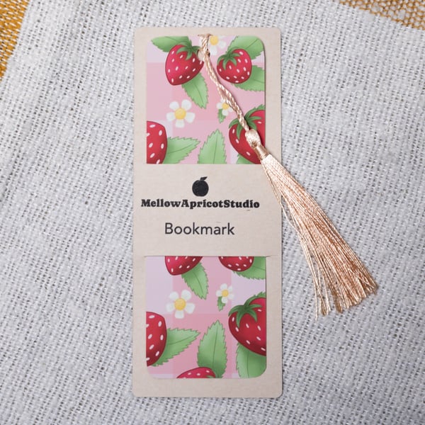 Strawberry Bookmark with Tassel