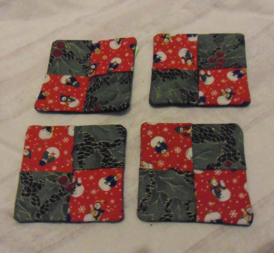 Homemade Christmas design coasters. Set of 4 (6)