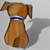 Handmade stained glass rear view dog