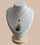 Green Shell Necklace with Rhinestones 