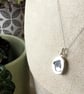 Sterling Silver Manta Ray Silhouette Seaham Blue Sea Glass Pendant Necklace - Image 3