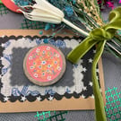 Wooden floral pin 