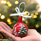 Red Winter Trees Gourdble - Gourd Bauble