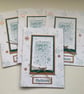  CHRISTMAS CARDS,( pack of 4, large ) Copper and teal . ' Believe '. Santa.  - Image 2
