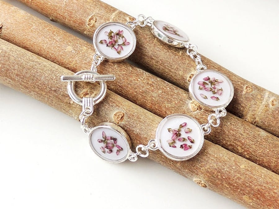 Pink Flower Bracelet - SALE - 1872