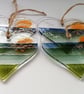 Heart suncatcher, fused glass heart, sunset hanger, small gift, glass art heart. - Image 9