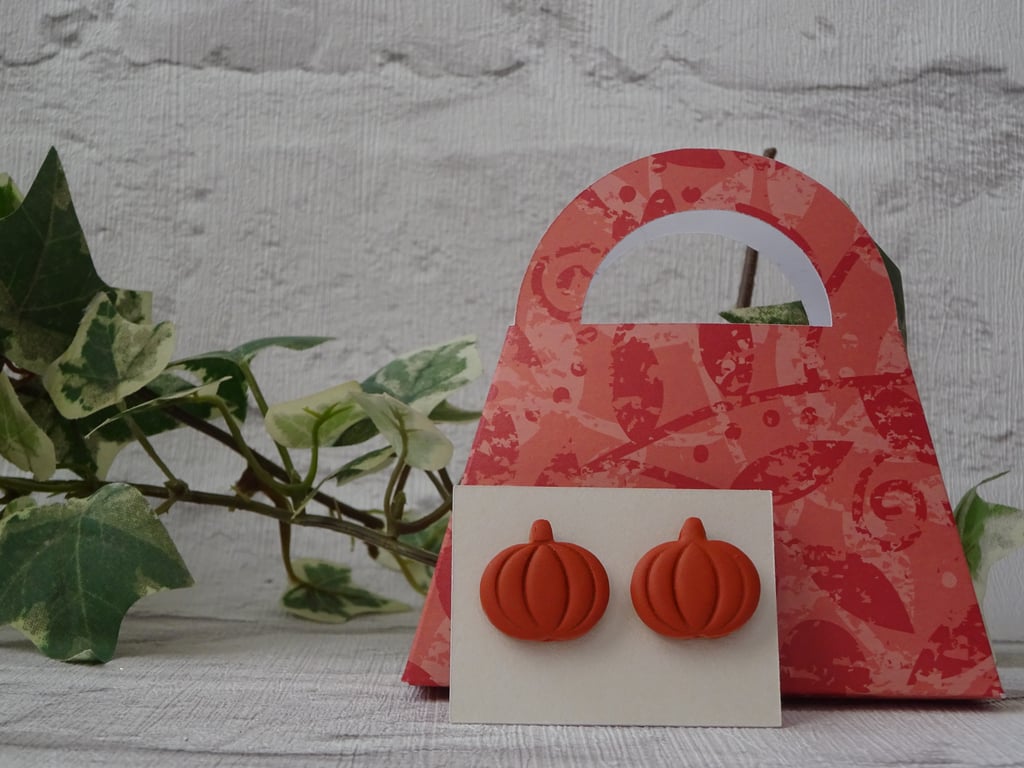 Autumn Collection: Pumpkins Polymer Clay Earrings (Allergy Free)