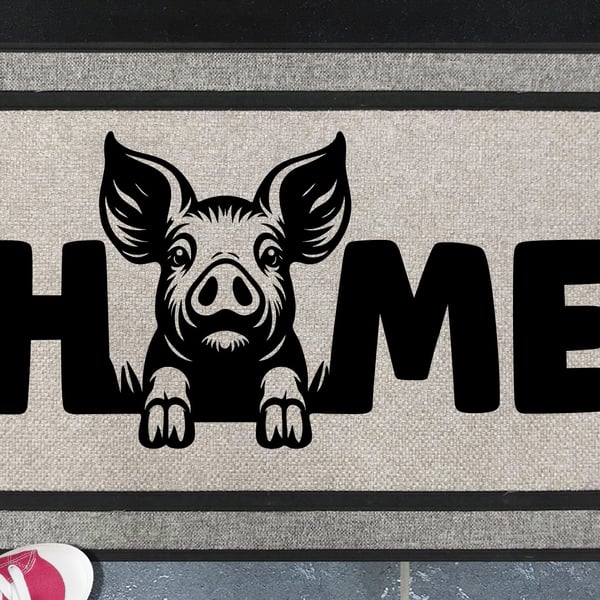 Pig Home Door Mat No.1 - All Weather Doormat - 45x70cm 