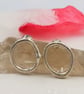 Sterling Silver Organic Circle Stud Earrings - Molten Textured Minimalist Studs - Image 4