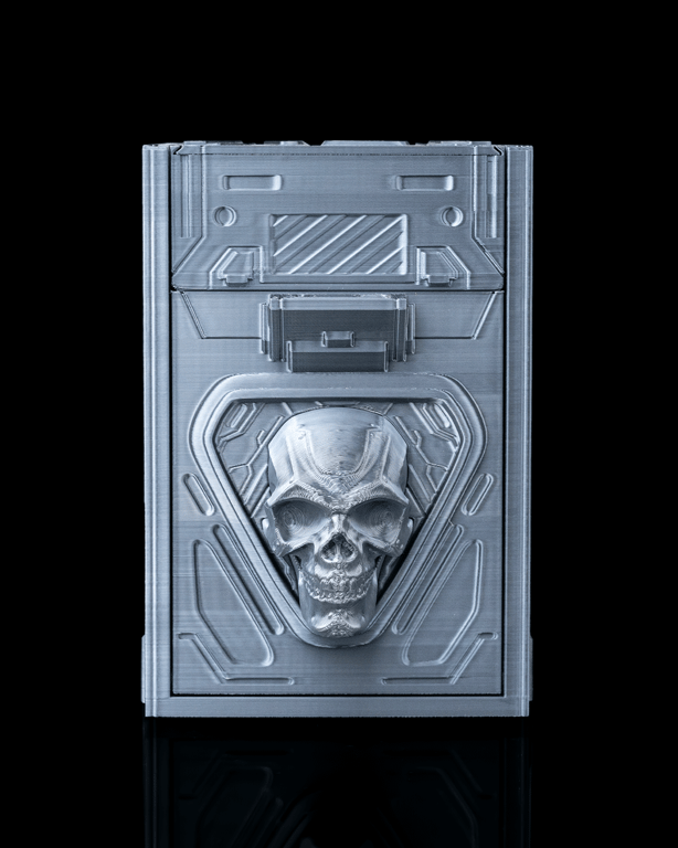Gothic Sci-Fi Skull Deck Box: 3D Printed TCG Storage