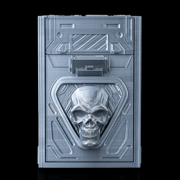 Gothic Sci-Fi Skull Deck Box: 3D Printed TCG Storage