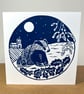 Badger card- Handprinted - Image 2