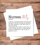 Nurses Definition Personalised Card - Birthday, Thank you - Image 1