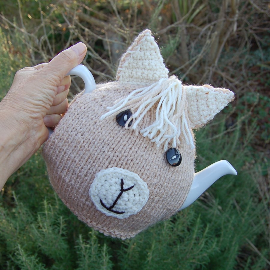   knitted tea cosy, Alpaca face Tea cosy - to fit a large standard size teapot