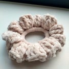 Handmade Fawn Crocheted Ruffle Scrunchie