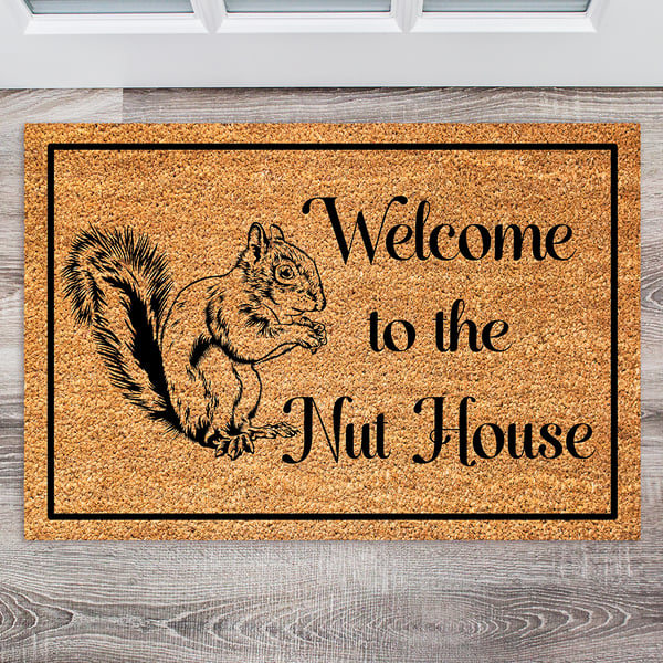 Welcome to the Nut House Door Mat - Squirrel Welcome Mat - 3 Sizes