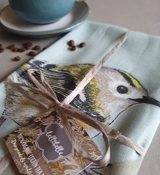 Goldcrest tea towel