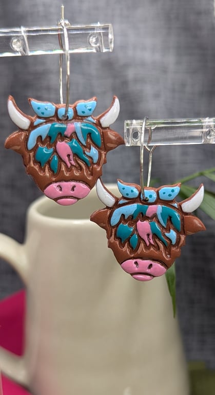Highland cow earrings 