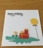 Handmade Crocodile Birthday Card  Party Time - Image 3
