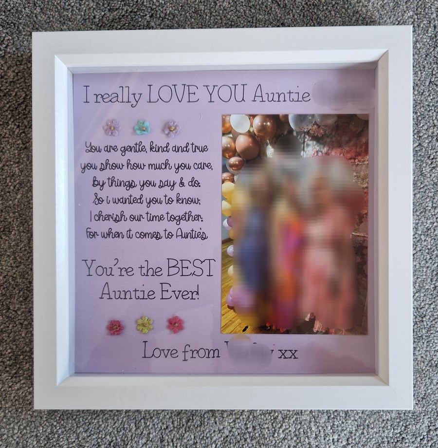Personalised Auntie, Mum, Friend, Nan box frame