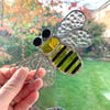 Stained Glass Bee Suncatcher Large  - Handmade Hanging Decoration 