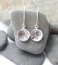 Long silver flower earrings - Image 3