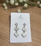 Pearl and CZ Polymer Clay Earrings - Handmade Jewellery 