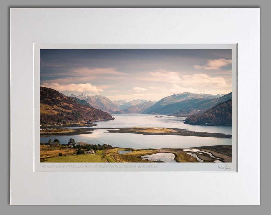 Loch Duich & Eilean Donan Castle Kintail Scotland - A3 (50x40cm) Unframed Print