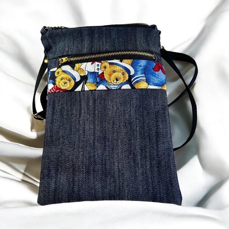 Denim Bag with Zipper Pocket
