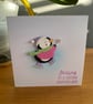 Handmade Christmas Card – Skating Penguin  - Image 1