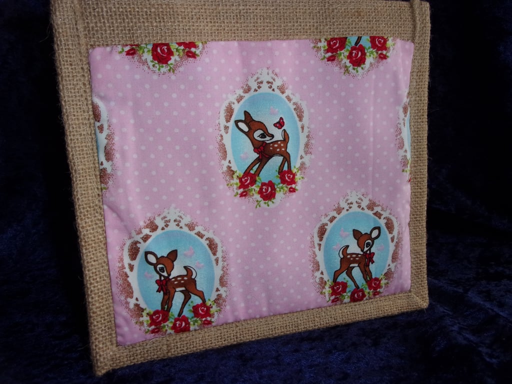 Small Jute Bag with Padded Handles