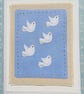 Flight of Doves hand-stitched miniature applique - a card to keep! - Image 2