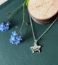 Hammered Star Sterling Silver Pendant Necklace - Image 4