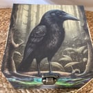 Halloween Decoupaged Black Box, Ravens in a mystical Forest my favourite 