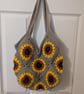 Sunflower Crochet bag, granny square bag