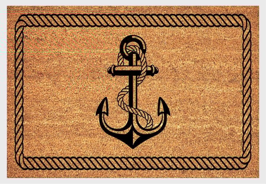 Boat Anchor Door Mat - Boat Anchor Welcome Mat - 3 Sizes