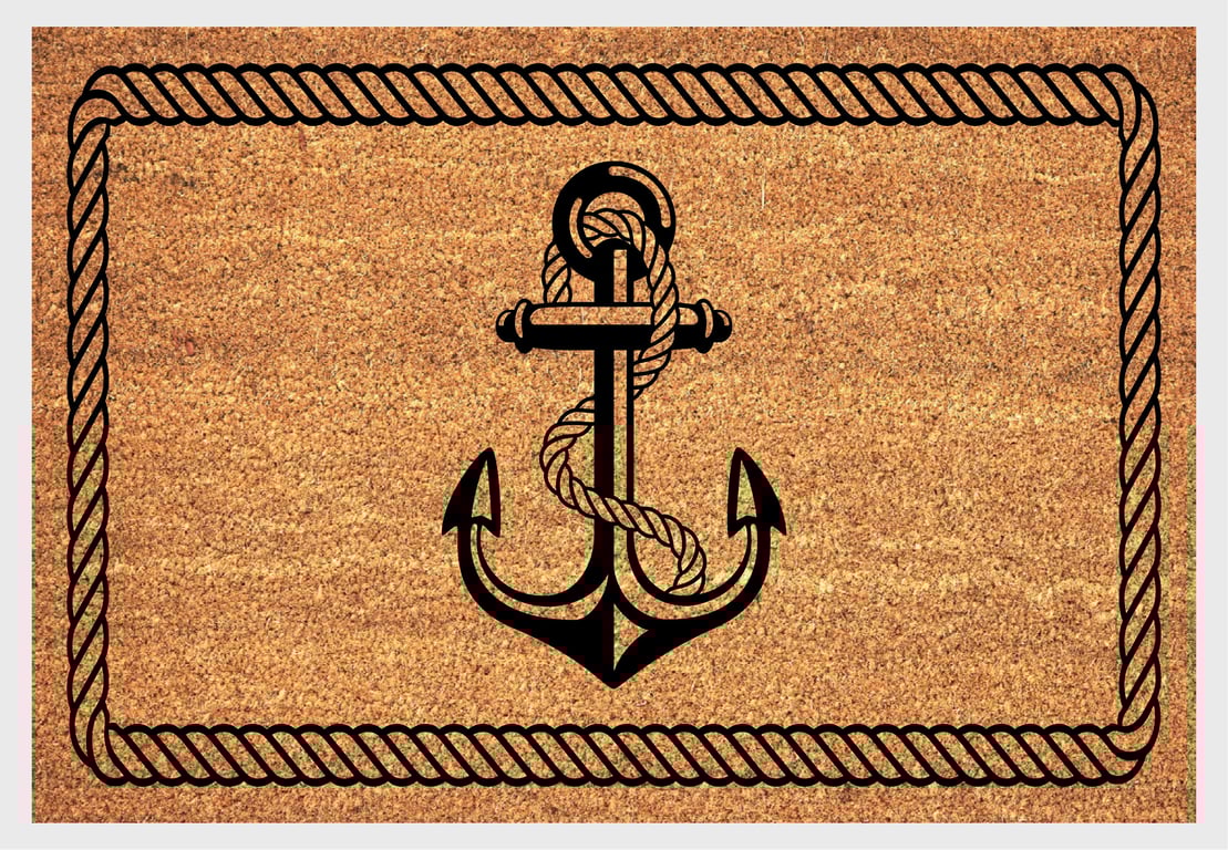 Boat Anchor Door Mat - Boat Anchor Welcome Mat - 3 Sizes