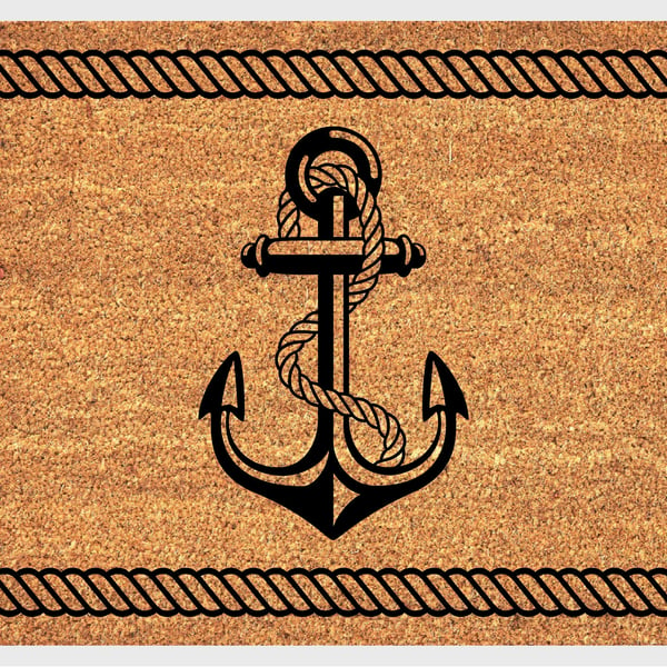 Boat Anchor Door Mat - Boat Anchor Welcome Mat - 3 Sizes