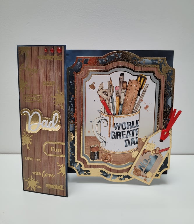 Dad - Luxury Birthday Card - Handmade Keepsake Kinetic Card