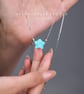 Large Light Blue Star 3D Fir Opal Necklace with 925 Sterling Silver Chain - Image 7
