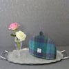 Harris Tweed small tea cosy green and purple two cup fabric teapot cover 