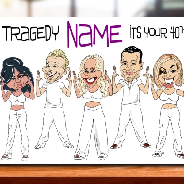 Personalised Tragedy Stage Musical Card, BFF Gift