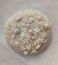 The cream brooch with lace, beads and sequins and lots of french knots - Image 4