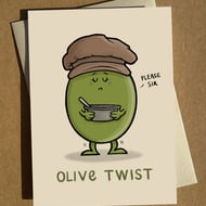 Olive Twist - Greeting Card A6 - Birthday Card - Funny Pun Joke Humour Card