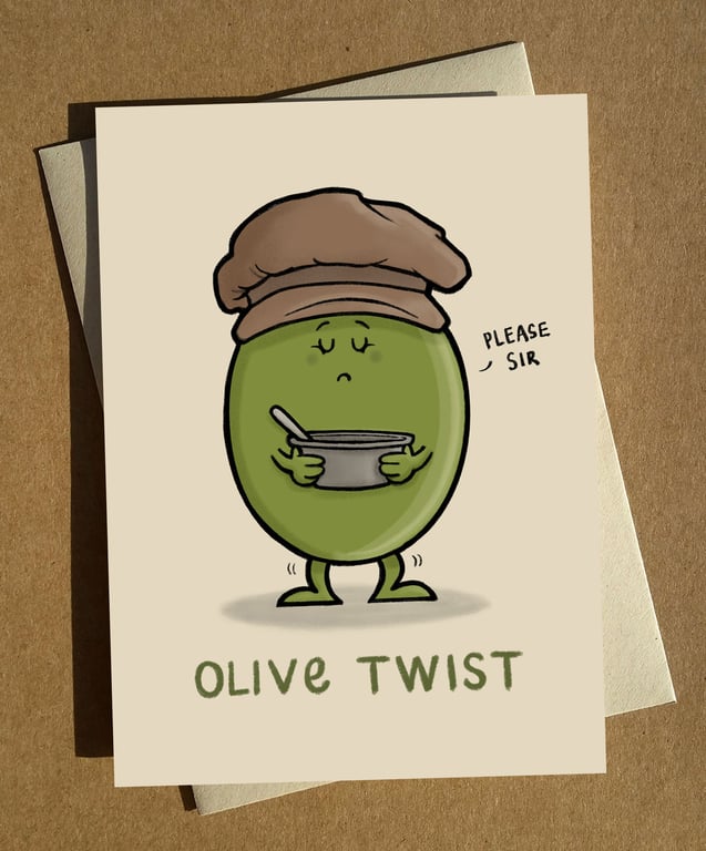 Olive Twist - Greeting Card A6 - Birthday Card - Funny Pun Joke Humour Card